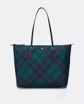 Нейлоновая сумка-тоут Keaton среднего размера на молнии Lauren Ralph Lauren, мультиколор