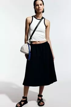 Нейлоновая юбка-солнце H&M, черный