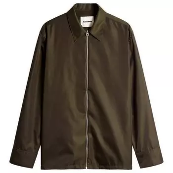 Нейлоновая верхняя рубашка с застежкой-молнией Jil Sander, зеленый