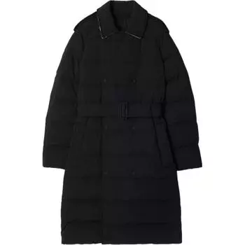 Нейлоновое стеганое пальто средней длины Burberry, черный