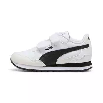 Нейлоновые кроссовки PUMA Little Kids ST Runner v4 для детей, цвет White/Black/Cast Iron