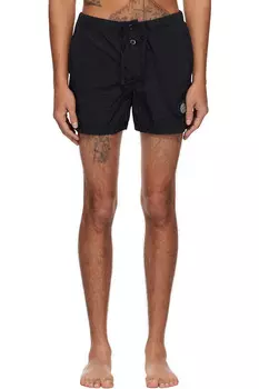 Нейлоновые плавки с металлизированным покрытием Econyl Stone Island, черный