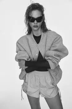 Нейлоновые шорты без шнурков с кулиской H&M, бежевый