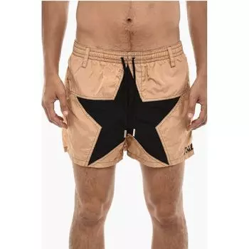 Нейлоновые шорты для плавания с большой фронтальной звездой Dsquared2, Beige