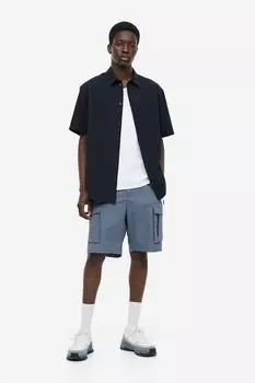 Нейлоновые шорты карго свободного кроя H&M, темно-синий