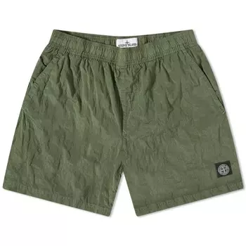Нейлоновые шорты Stone Island с эффектом металлик