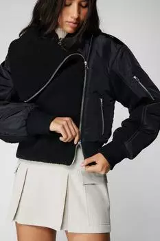 Нейлоновый бомбер Hybrid Borg Nasty Gal, черный