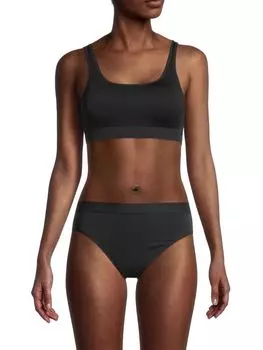 Нейлоновый бюстгальтер с круглым вырезом Yummie by Heather Thomson Black