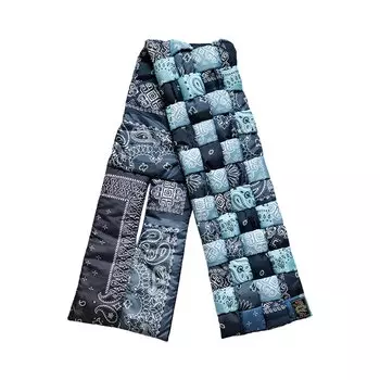 Нейлоновый плетёный шарф Kapital Bandana с принтом Темно-синий