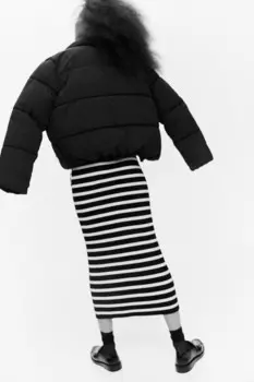 Нейлоновый пуховик H&M, черный