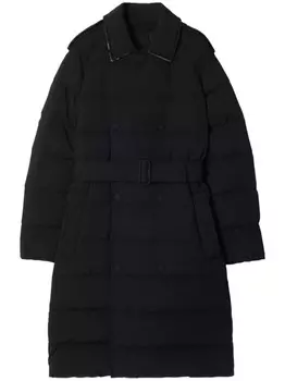 Нейлоновый пуховик средней длины Burberry, черный