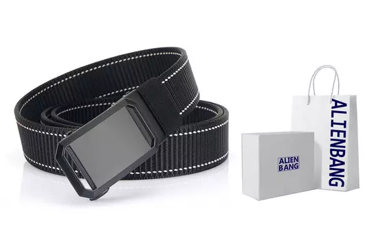 Нейлоновый ремень унисекс 3,4 см ALIEN BANG, Dark Gray Black Thread, Box