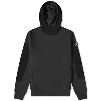 Нейлоновый свитер с капюшоном Stone Island, черный