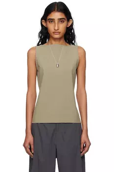 Нейлоновый топ с лайкрой и лодочкой Bambou Roger Kwong, цвет chaki