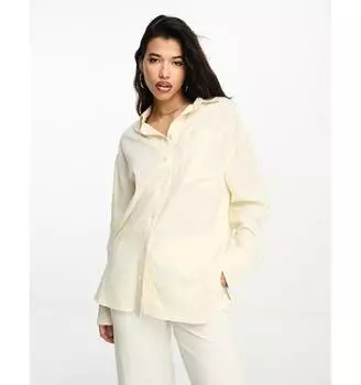 Нейтральная льняная рубашка ASOS DESIGN