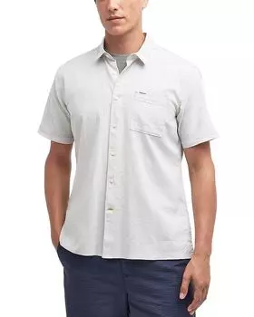 Нельсон Рубашка с коротким рукавом приталенного кроя на пуговицах Barbour, белый
