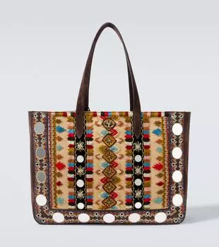 Nellcte большая вышитая сумка-тоут из замши Valentino Garavani, Multicolour