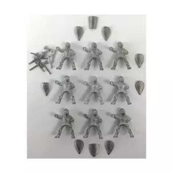 Немецкие сержанты с бацинетом, Клаппвайзером в кольчужной броне №1, Historical Miniatures - Teutonic Knights - Loose Miniatures (25mm)