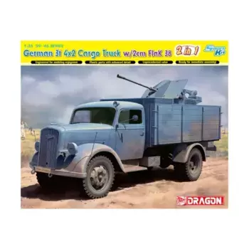 Немецкий 3-тонный грузовик 4x2 с 2-см FlaK 38 (2-в-1), Dragon Models - '39 to '45 Series - Germany (1:35)