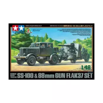 Немецкий тяжелый тягач SS-100 и 88-мм пушка FLAK27, Military Model (1:48) (Tamiya)