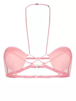 Nensi Dojaka бюстгальтер с тюлевой вставкой, розовый