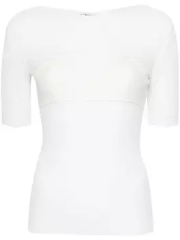 Nensi Dojaka футболка из джерси с треугольными чашками, белый