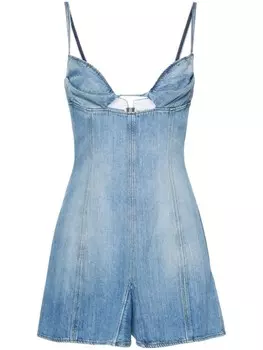 Nensi Dojaka мини-платье из денима с дизайном годе, синий