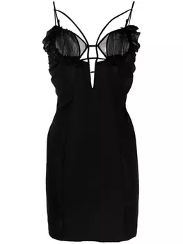 Nensi Dojaka платье мини Amfar с вырезами, черный