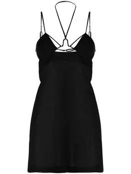 Nensi Dojaka платье мини с ремешками, черный