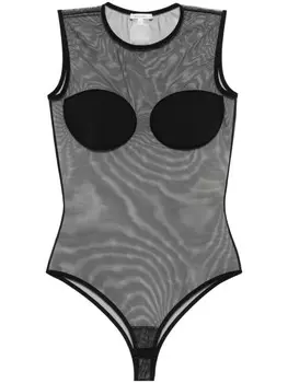 Nensi Dojaka полупрозрачное боди, черный