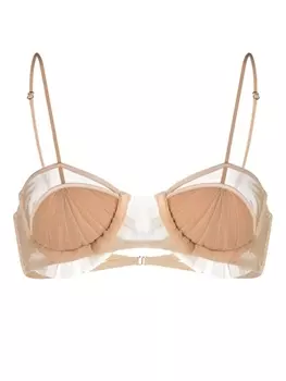Nensi Dojaka полупрозрачный бюстгальтер со вставками, нейтральный цвет