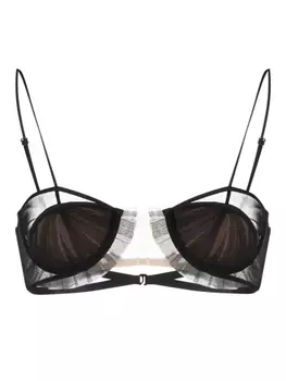 Nensi Dojaka полупрозрачный бюстгальтер со вставками, черный