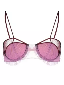 Nensi Dojaka полупрозрачный бюстгальтер со вставками, фиолетовый