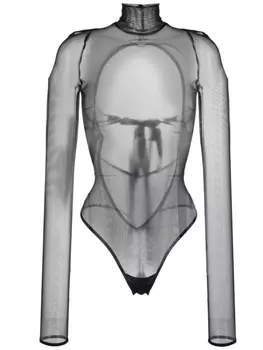 Nensi Dojaka топ с открытой спиной и высоким воротником, черный