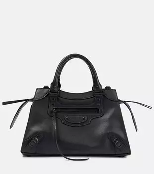 Нео-классическая маленькая кожаная сумка-тоут Balenciaga, черный