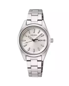 Нео классические женские часы SUR349P1 из стали с серебряным ремешком Seiko, серебряный
