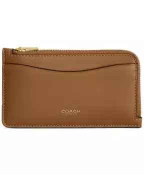 Необходимый кожаный картхолдер Essential New York Zip COACH, коричневый