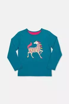 Необычная футболка с жеребенком Kite, синий