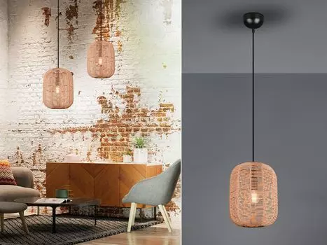 Необычное светодиодное освещение галереи - плетеная корзина из сизаля освещает светильники для прихожей meineWunschleuchte