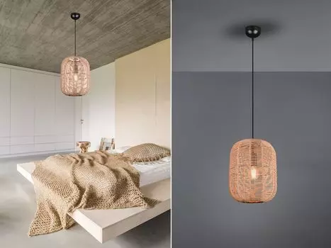 Необычный подвесной светильник над обеденным столом, красивый светильник-корзина для столовой TRIO, коричневый