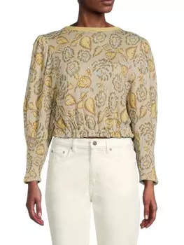 Необычный топ с цветочным принтом Free People Oatmeal combo