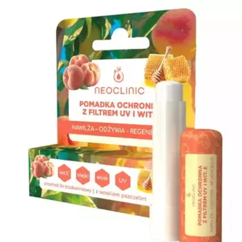 Neoclinic, Защитная губная помада, персик, 5 г