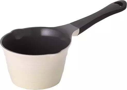 Neoflam, 1 кварта, кастрюля, подогреватель масла, кипячение молока, плавильный котел, Ecolon, здоровое керамическое антипригарное покрытие, не содержит ПФОК, 2 носика, можно мыть в посудомоечной машине, цвет слоновой кости, Ivory