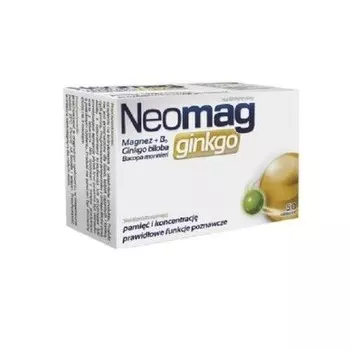NEOMAG GINKGO 50 таблеток Память Концентрация Нервная система Мозг Стресс Aflofarm