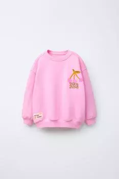 Неоновая фруктовая толстовка ZARA, цвет Bubble gum