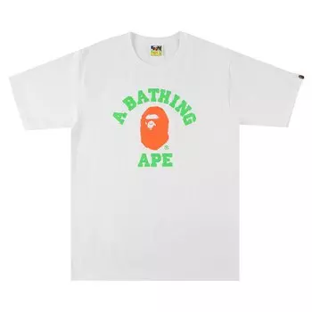 Неоновая футболка BAPE College, Белая