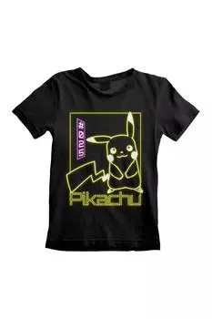 Неоновая футболка Пикачу Pokemon, черный