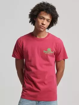 Неоновая футболка Superdry Vintage Venue, свекольно-розовый цвет