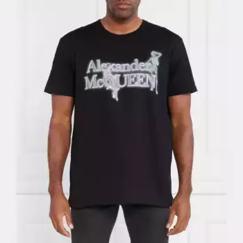 Неоновая футболка свободного кроя Alexander Mcqueen, черный