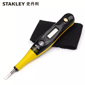 Неоновая лампа Stanley, цифровой дисплей, тестовая ручка 12-220 В, электронная тестовая ручка для электрика, многофункциональная индукционная бытовая линия обнаружения 66-133-23